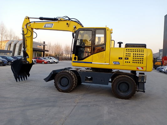 92 KW इंजन व्हील मिनी खुदाई मशीन अधिकतम. खुदाई त्रिज्या 8000MM 9.00-20/8 टायर