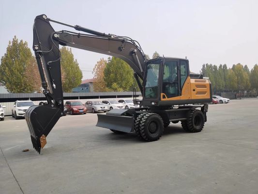 YUCHAI/YC4D125 इंजन व्हील मिनी डिगर के साथ 4750 मिमी अधिकतम.