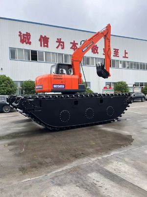 चीन शीर्ष ब्रांड अप्रयुक्त उभयचर खुदाई मशीन HK150SD 0.25 M3 नदी सफाई मशीन के साथ लंबी पहुंच बूम